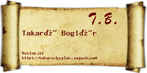 Takaró Boglár névjegykártya